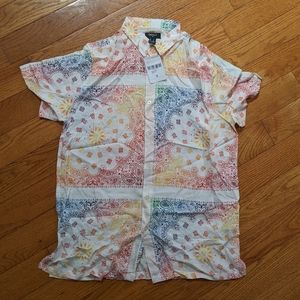 Men's colorful paisley print shirt